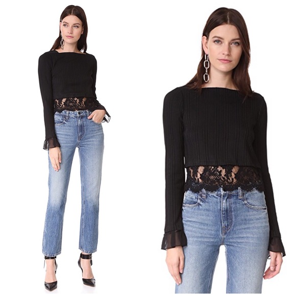 3.1 Phillip Lim Tops - 3.1 Phillip Lim Rib Top with Combo Lace